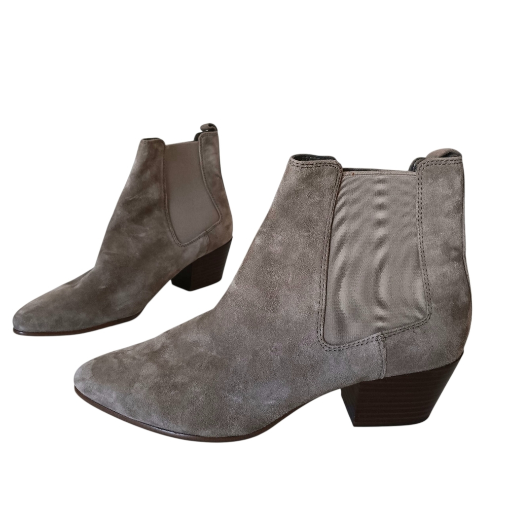 Sam Edelman Ankle Boots Women's Size 10 Reesa Tan Suede‎ Leather Pull-On Booties